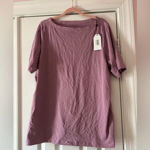 Light purple tshirt from Universal Standard. SUPER COMFY!